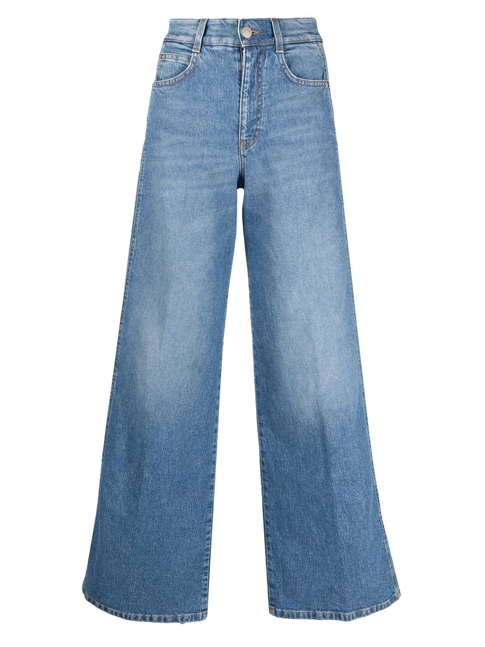 Salt & Pepper Logo '70s Wide-Leg Jeans (Blue)