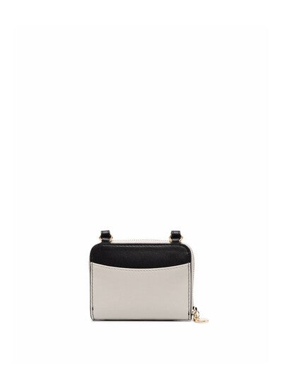 Stella McCartney Stella Logo Card Holder Bicolor with Strap Black White 2