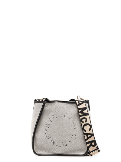 Stella Logo Cotton Canvas Shoulder Bag (Grey)