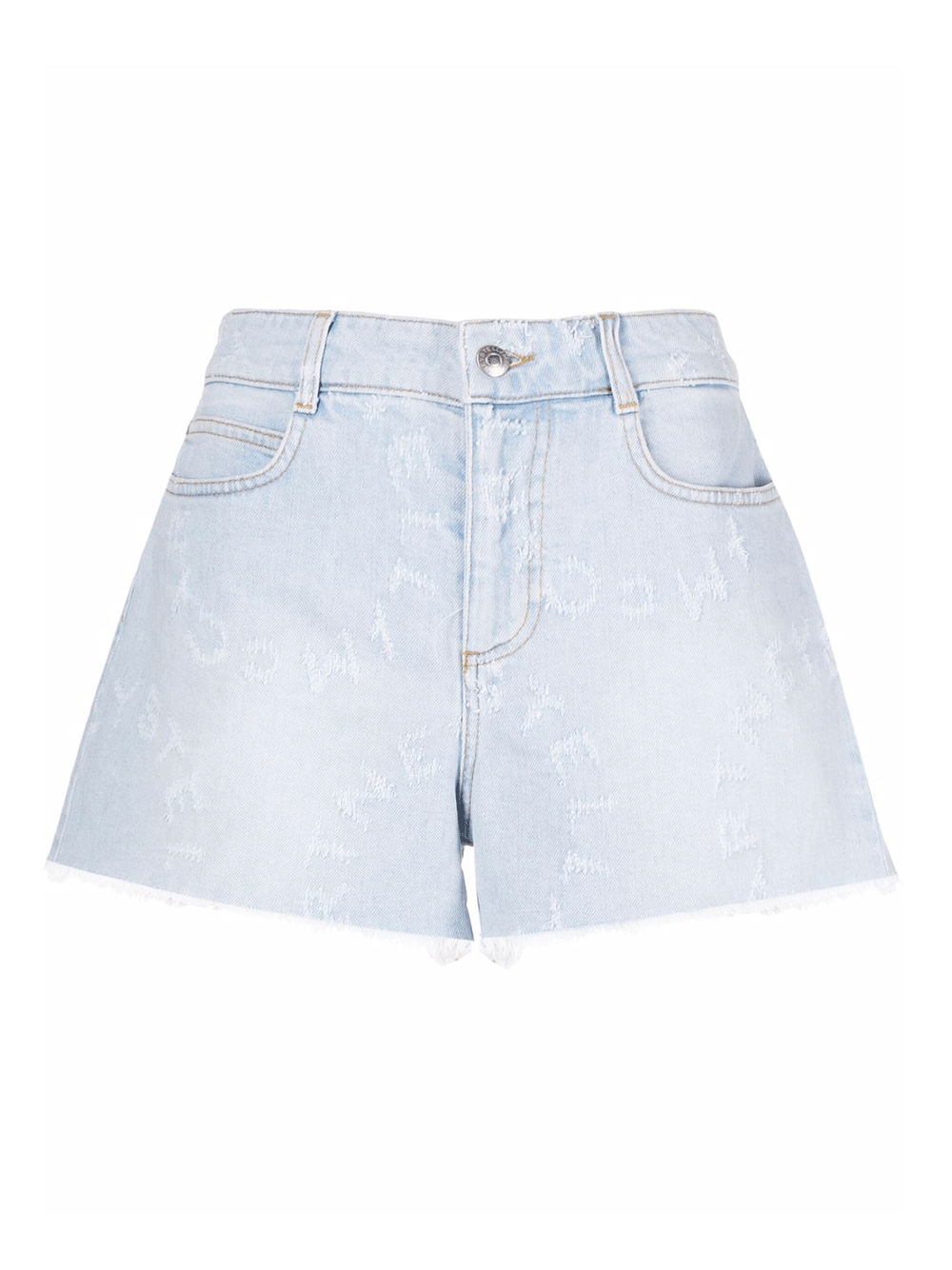 Vintage Blue Laser Logo Denim Shorts (Pale Blue)