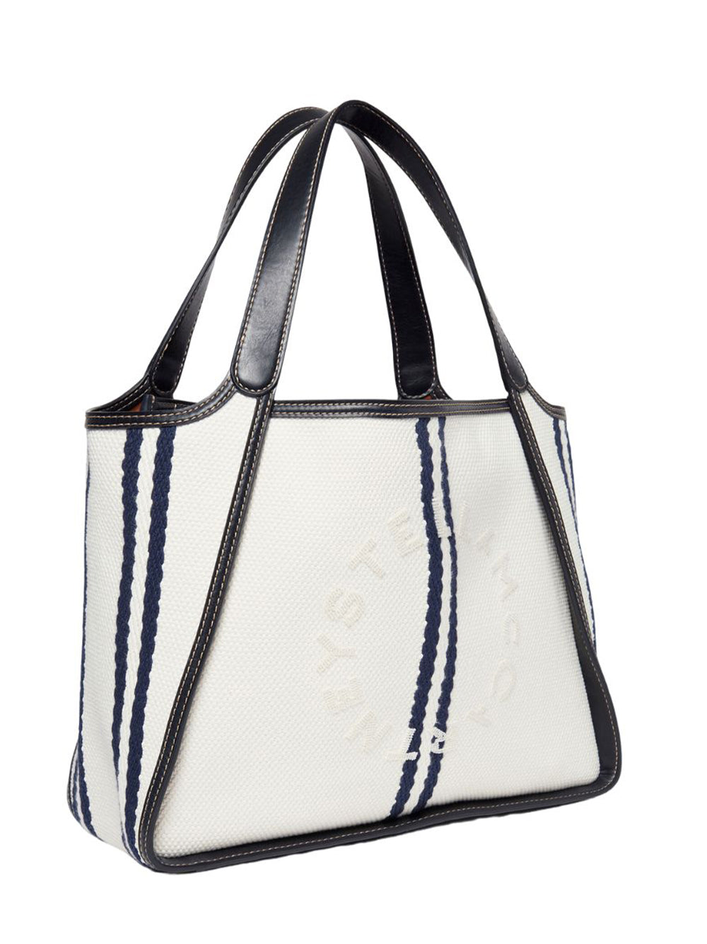 Logo Ryder Striped Tote (White/Ink)