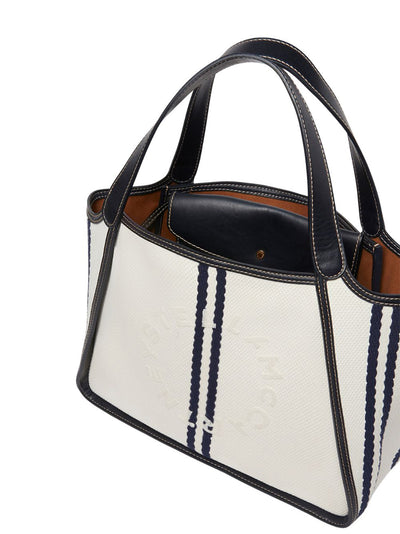 Logo Ryder Striped Tote (White/Ink)