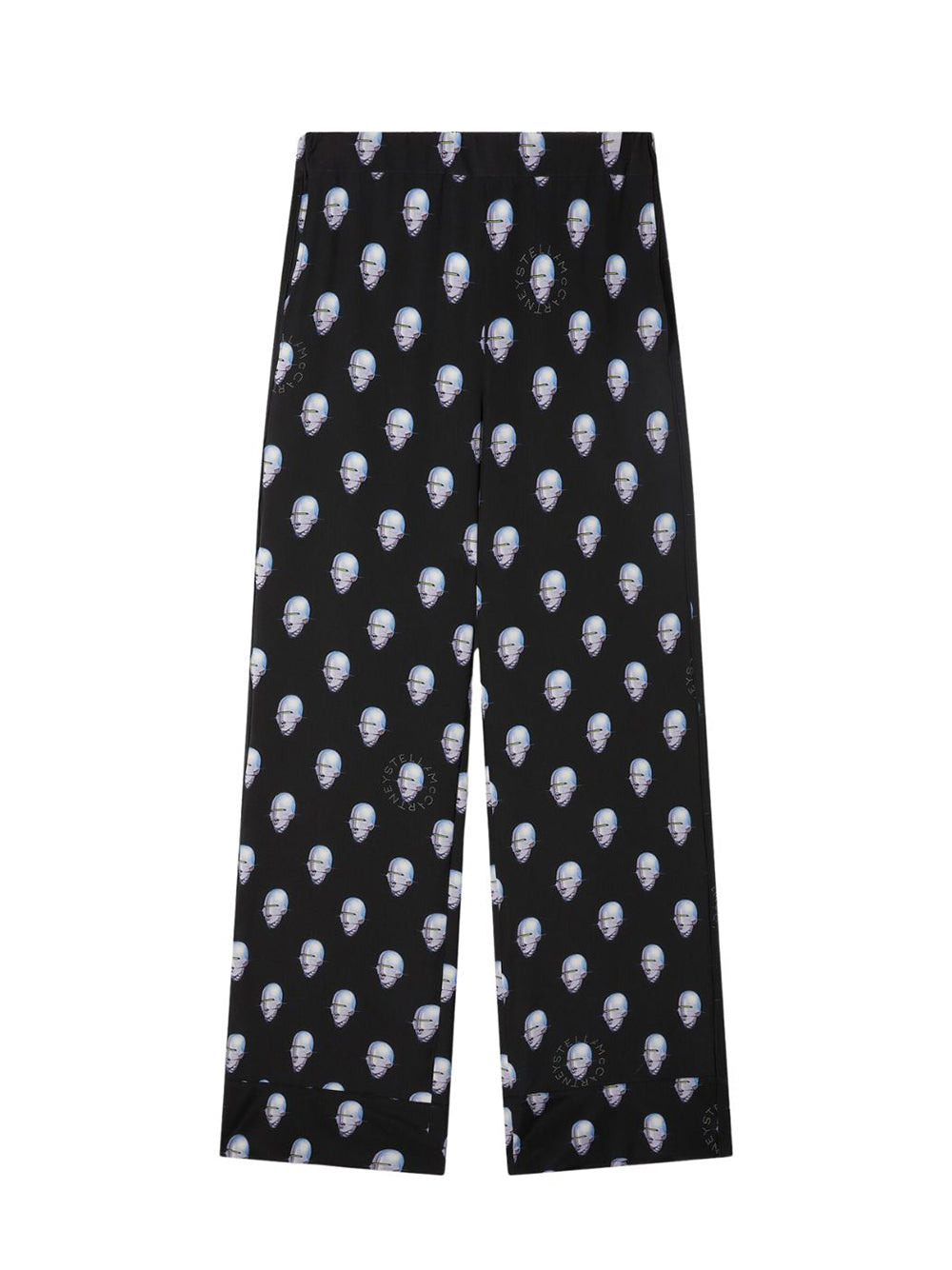 Sexy Robot Print Crepe de Chine Pyjama Trousers (Multicolor)