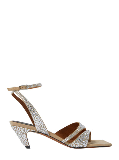 Stella Spur Crystal Hotfix Kitten Heels (ฺDesert)