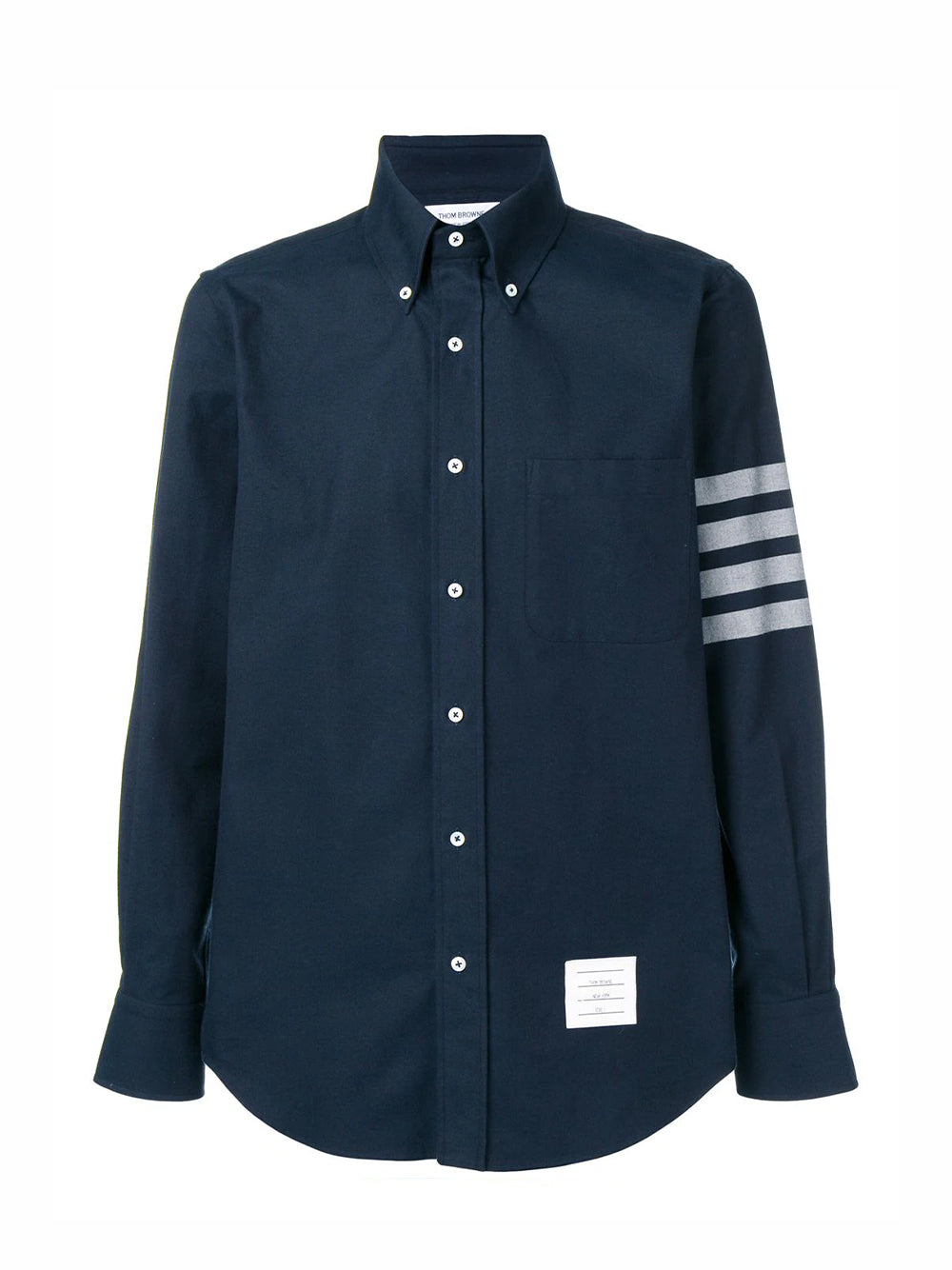 Straight Fit Shirt W/ Tonal 4 Bar In Flannel (Navy)