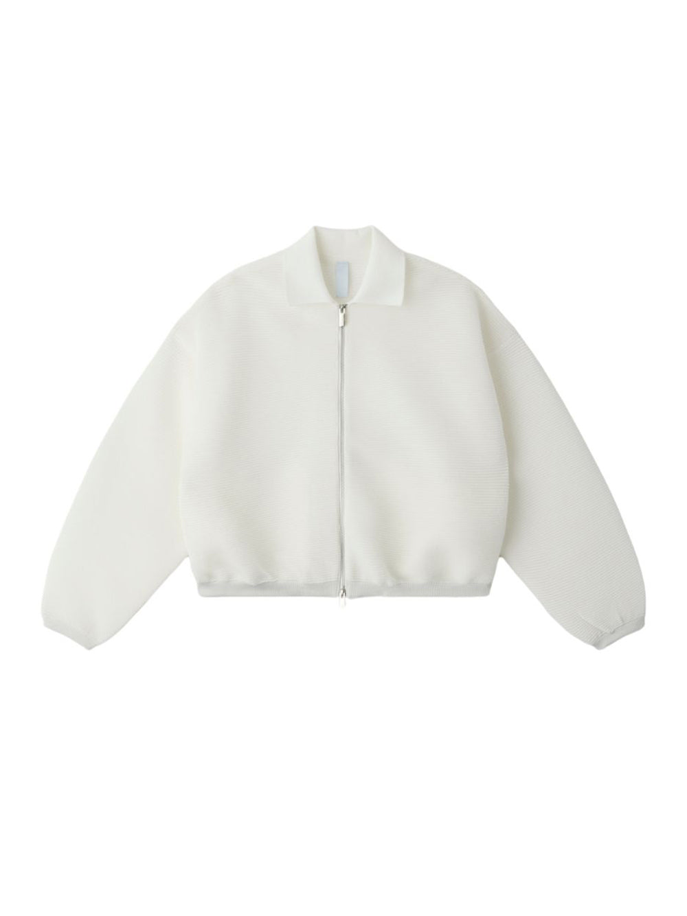 Stratum Lucent Stand Fall Collar Bomber Jacket (White-Silver)