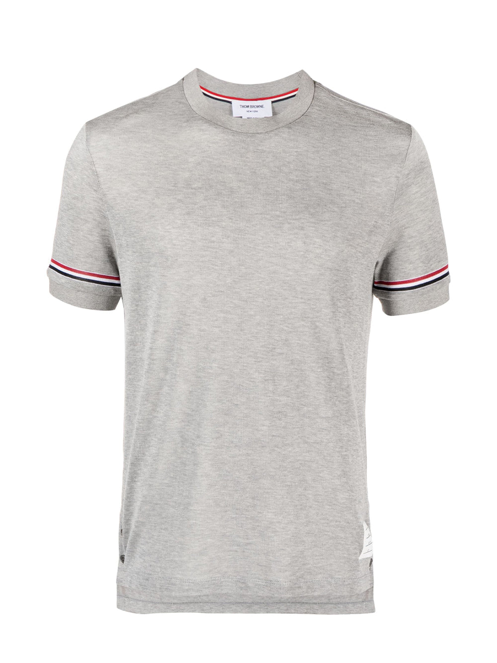 Stripe Sleeve Cotton T-Shirt (Medium Grey)