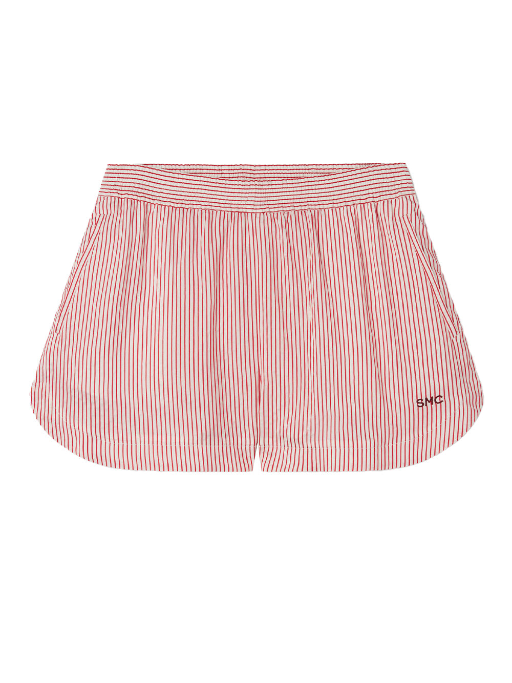 Striped Elasticated Shorts (White/Red)