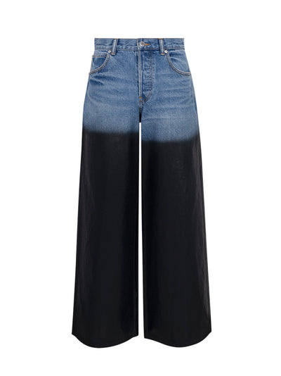 Surge Coated Wide-Leg Jean (Vintage Marbled Blue)