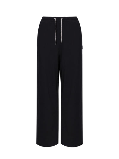 Sweatpant in Cotton Terry with Crystal Hotfix Drawcord (Black)