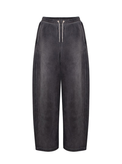 Sweatpant in Cotton Terry with Crystal Hotfix Drawcord (Washed Caviar)