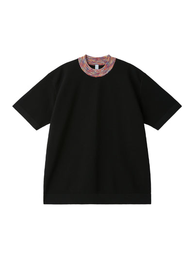TC Garter Knikat Short Sleeve Tee Shirt ฺ(Black-Poppy Red Multi)