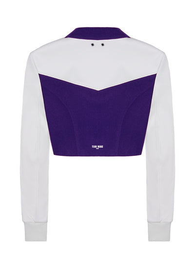 TEAM WANG design x CHUANG ASIA Zip-Up Cropped Baseball Jacket (Purple)