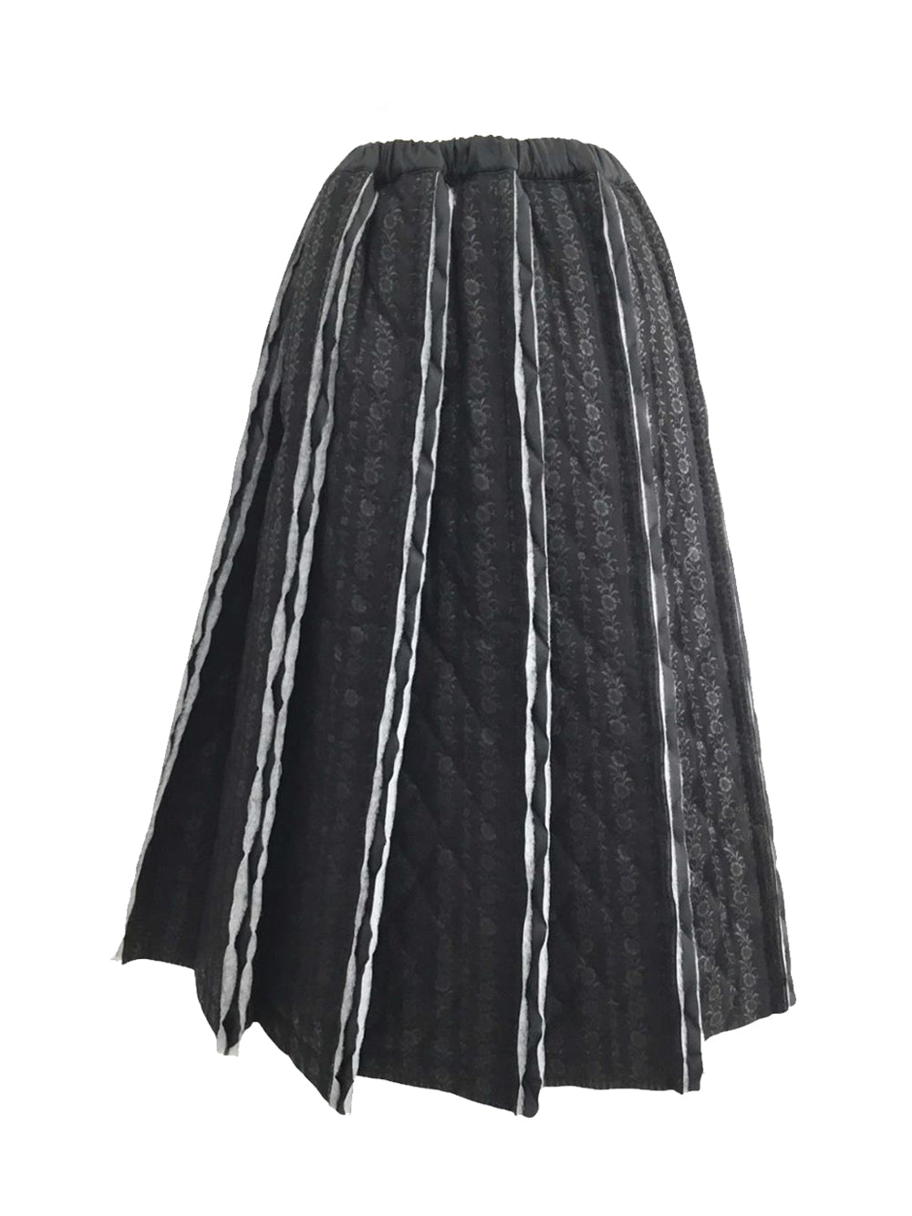 Cotton Dobby Stripe Print X Polyester Taffeta Quilting Black