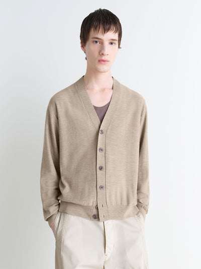 Relaxed Twisted Cardigan Light Taupe