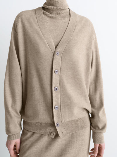 Relaxed Twisted Cardigan Light Taupe
