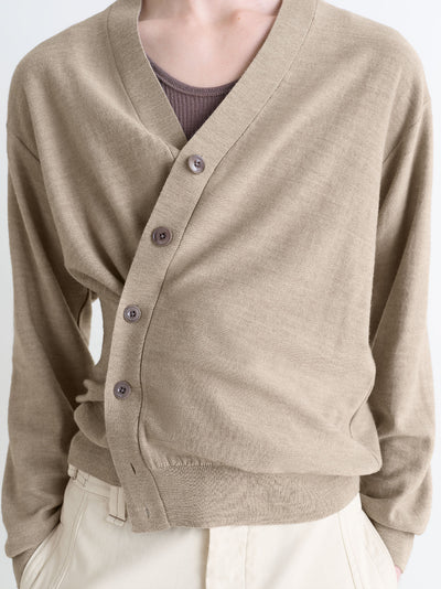Relaxed Twisted Cardigan Light Taupe