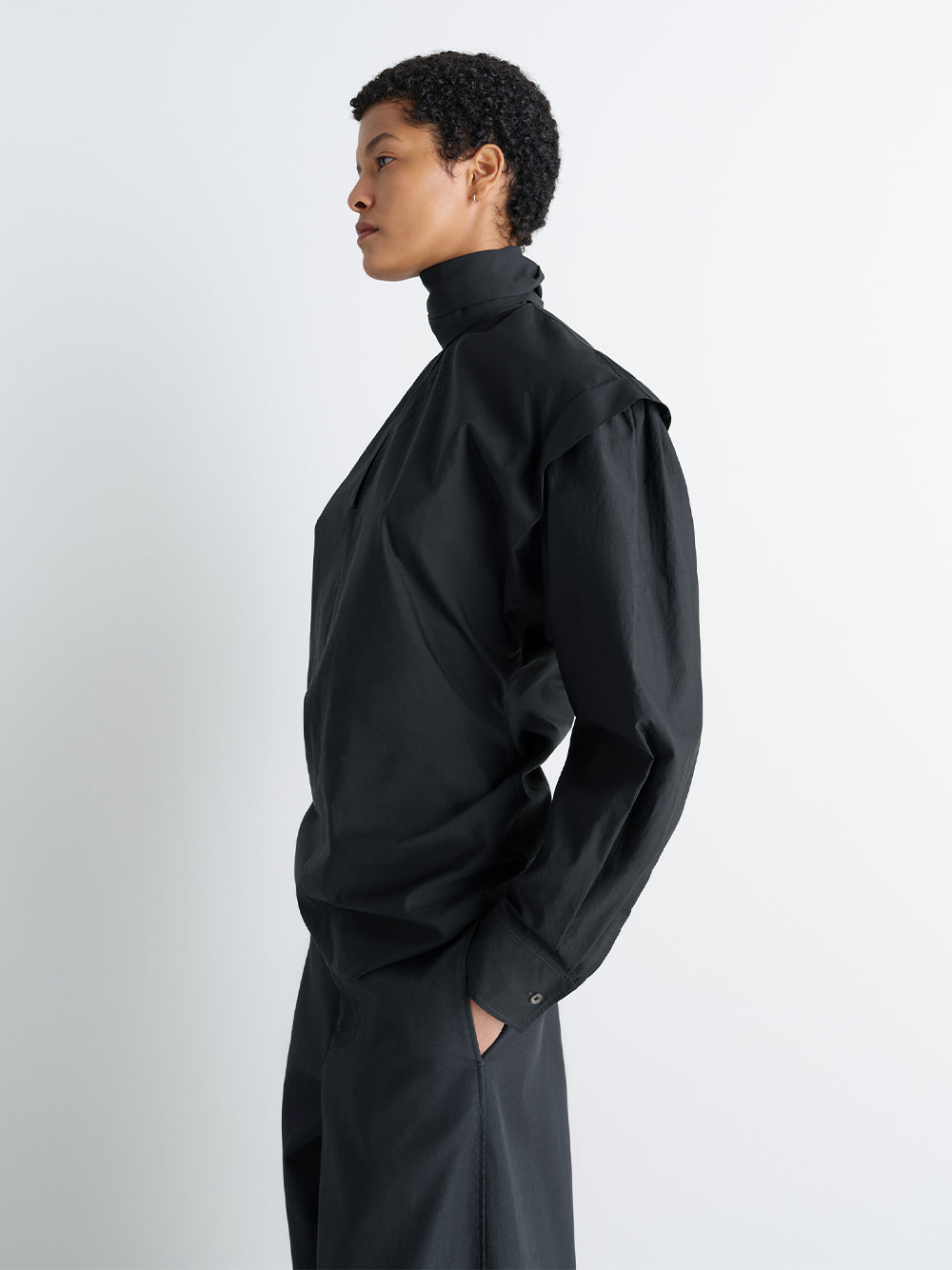 Ascot Blouse Squid Ink