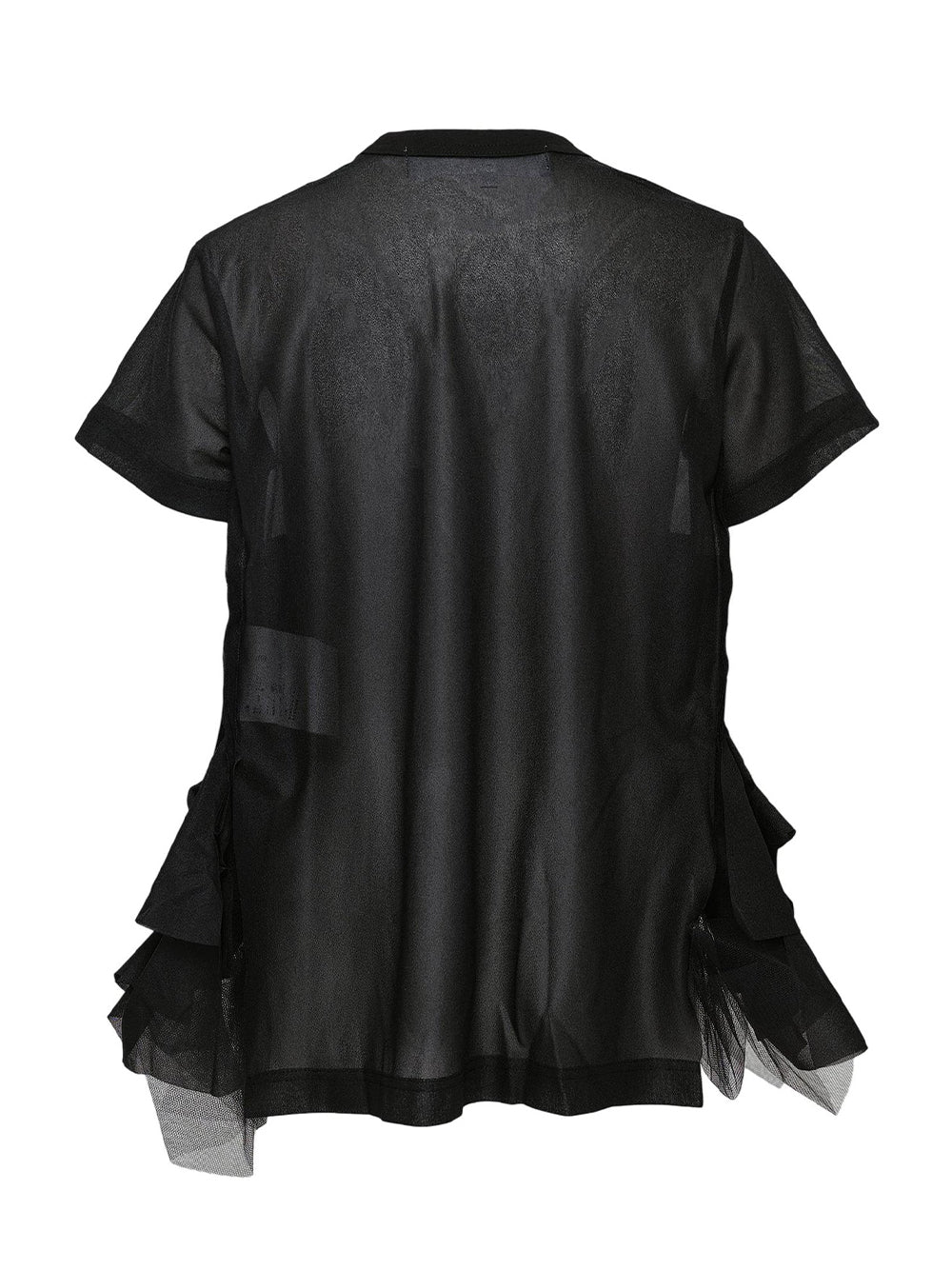 Polyester Tricot X Nylon Tulle Tee Black
