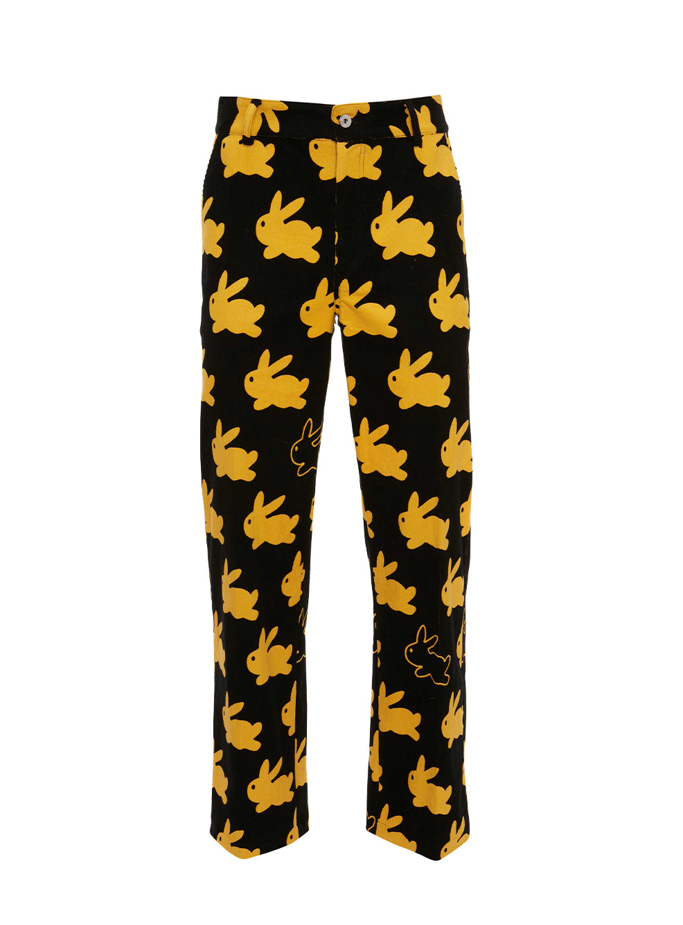 Straight Leg Trousers Black/yellow
