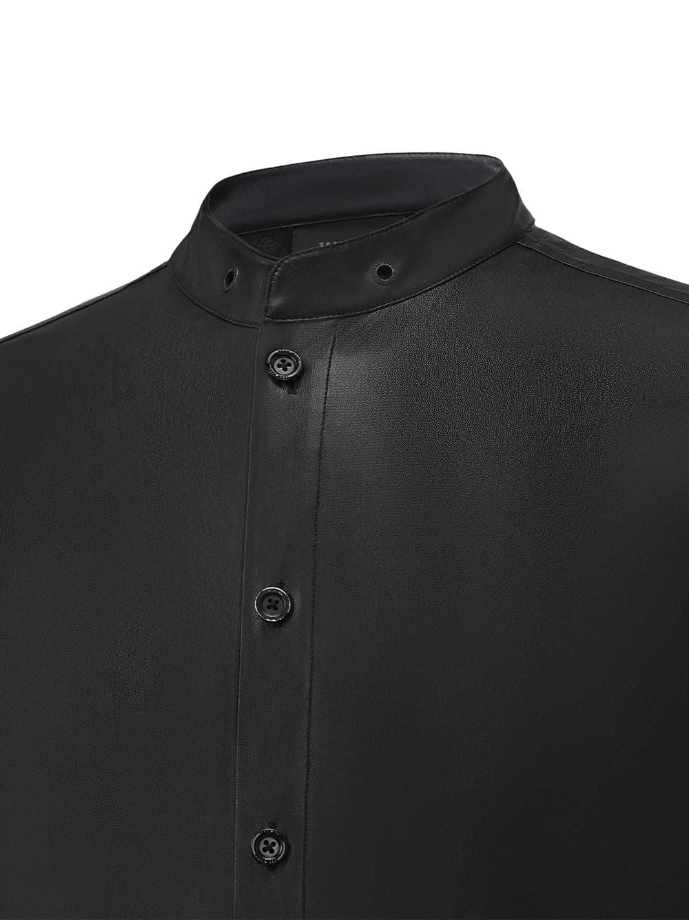 Acceptance Faux Leather Shirt Black