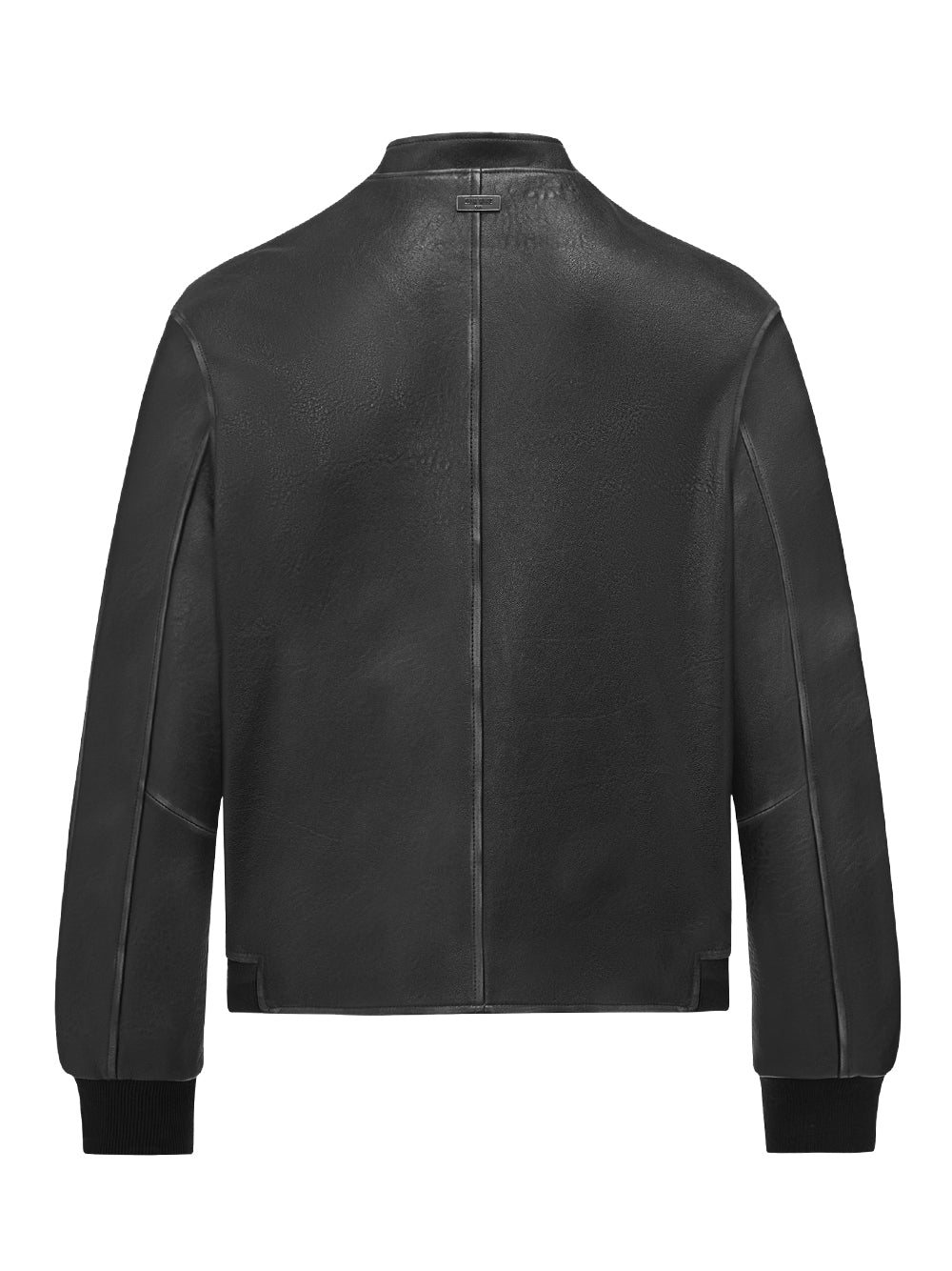 Acceptance Genuine Leather Zip-Up Jacket Black