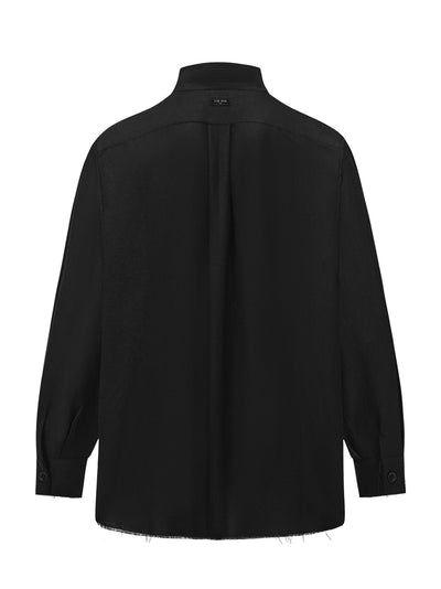 Acceptance Oversized Draped Shirt Black