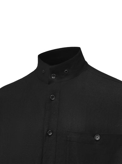 Acceptance Oversized Draped Shirt Black