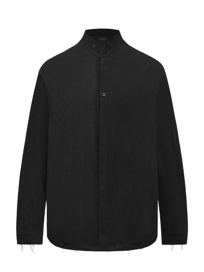 Acceptance Draped Stand-Collar Shirt Black