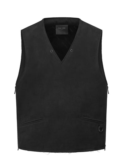 Acceptance Faux Suede Vest Black
