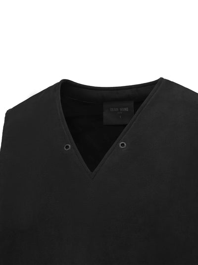Acceptance Faux Suede Vest Black