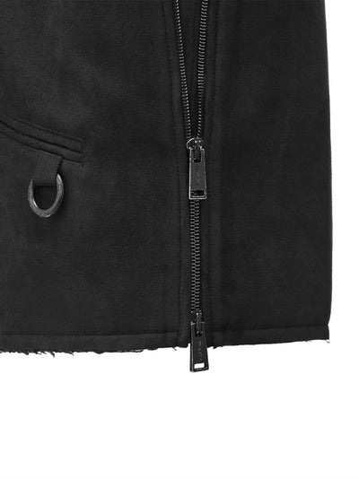 Acceptance Faux Suede Vest Black