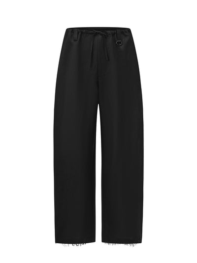 Acceptance Relaxed Draped Trousers Black