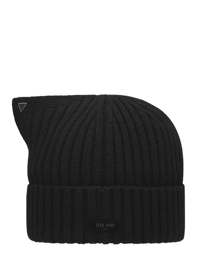 Acceptance Single Ear Knit Beanie Black