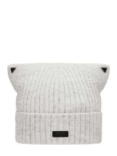 Acceptance Ears Knit Beanie White Gray