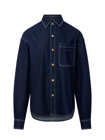 Take a Trip Topstitch Shirt (Indigo)