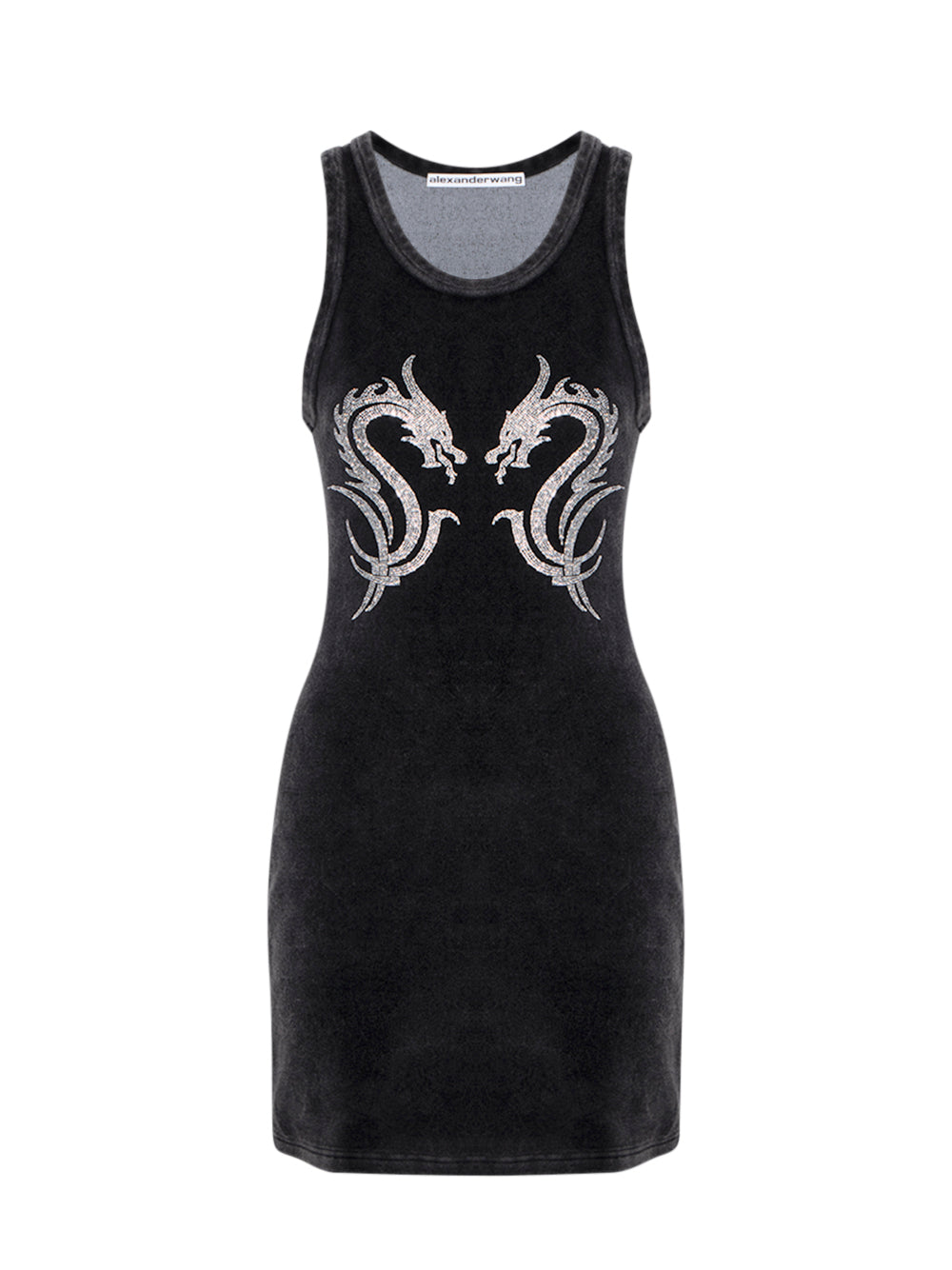 Tank Mini Dress W/ Crystal Dragon Hotfix (Washed Pepper)