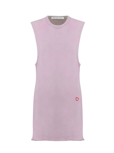 Tapered Minidress in Classic Terry (Washed Pink Lace)