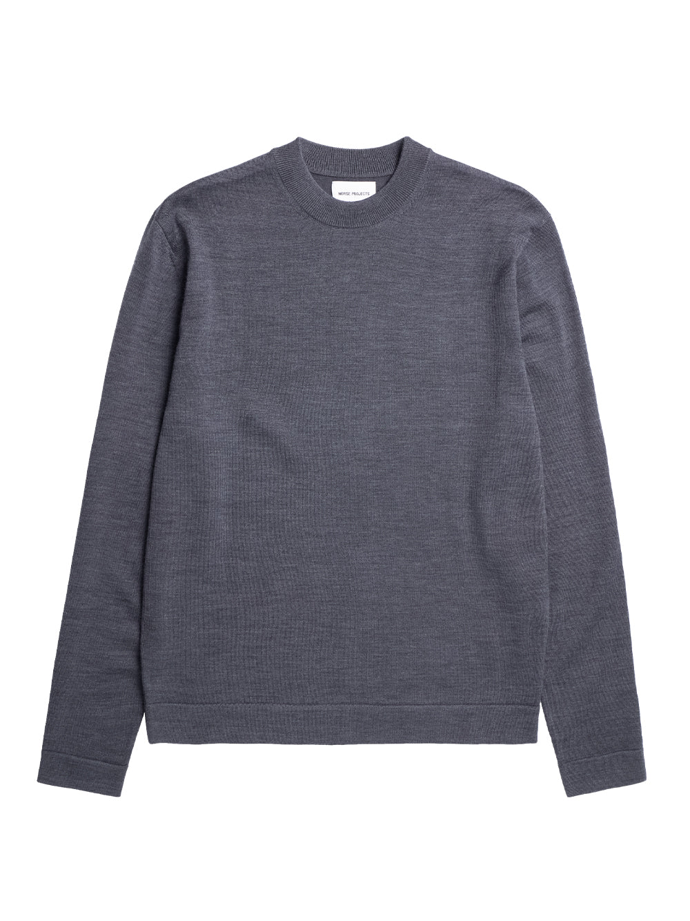 Tech Merino Crepe Crewneck (Charcoal Melange)