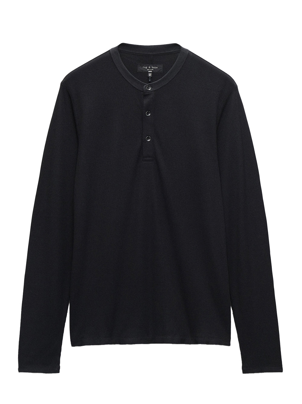 Tech Waffle Henley (Black)