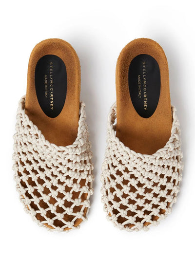 Terra Recycled Knotted Net Mules (Greggio White)