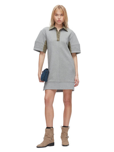 Terry Polo Dress (Grey Melange)