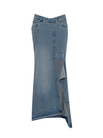 The Cascade Denim Skirt (Sky Blue)