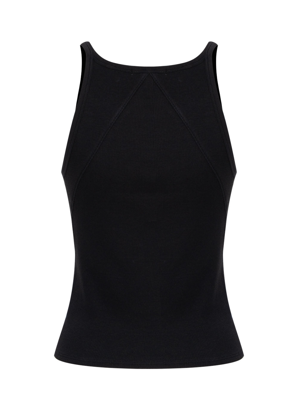 The Essential Rib Long String Tank (Black)