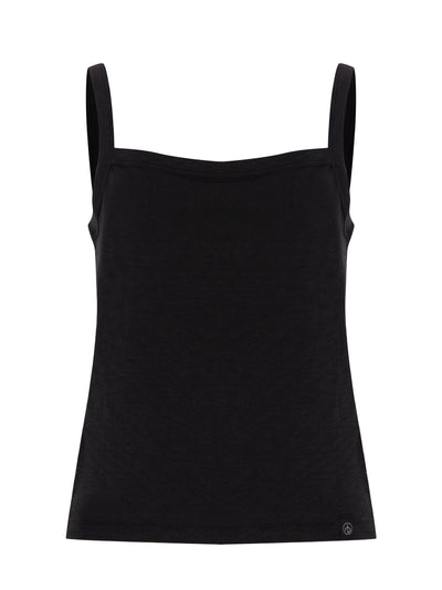 The Slub Square Neck Tank (Black)