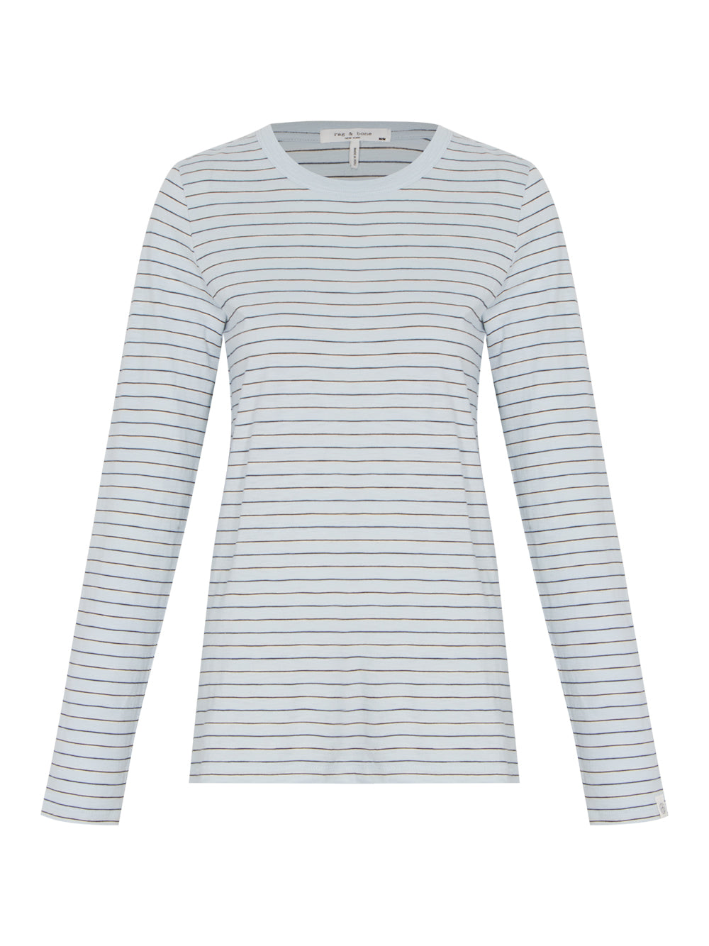The Slub Stripe Long Sleeve Tee (Light Blue Multi)