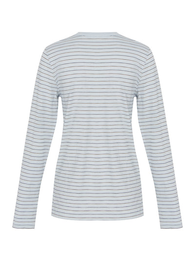The Slub Stripe Long Sleeve Tee (Light Blue Multi)