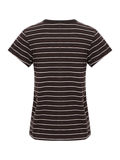 The Slub Stripe Tee (Dark Chocolate)