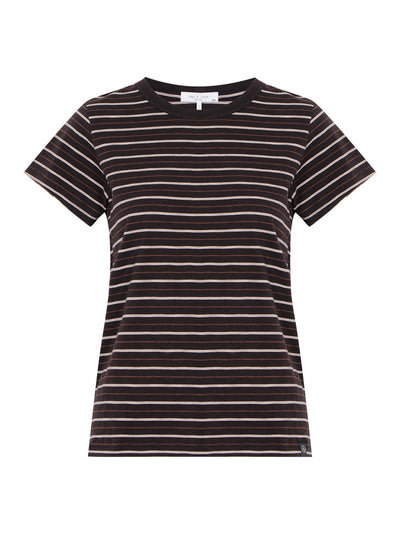 The Slub Stripe Tee (Dark Chocolate)