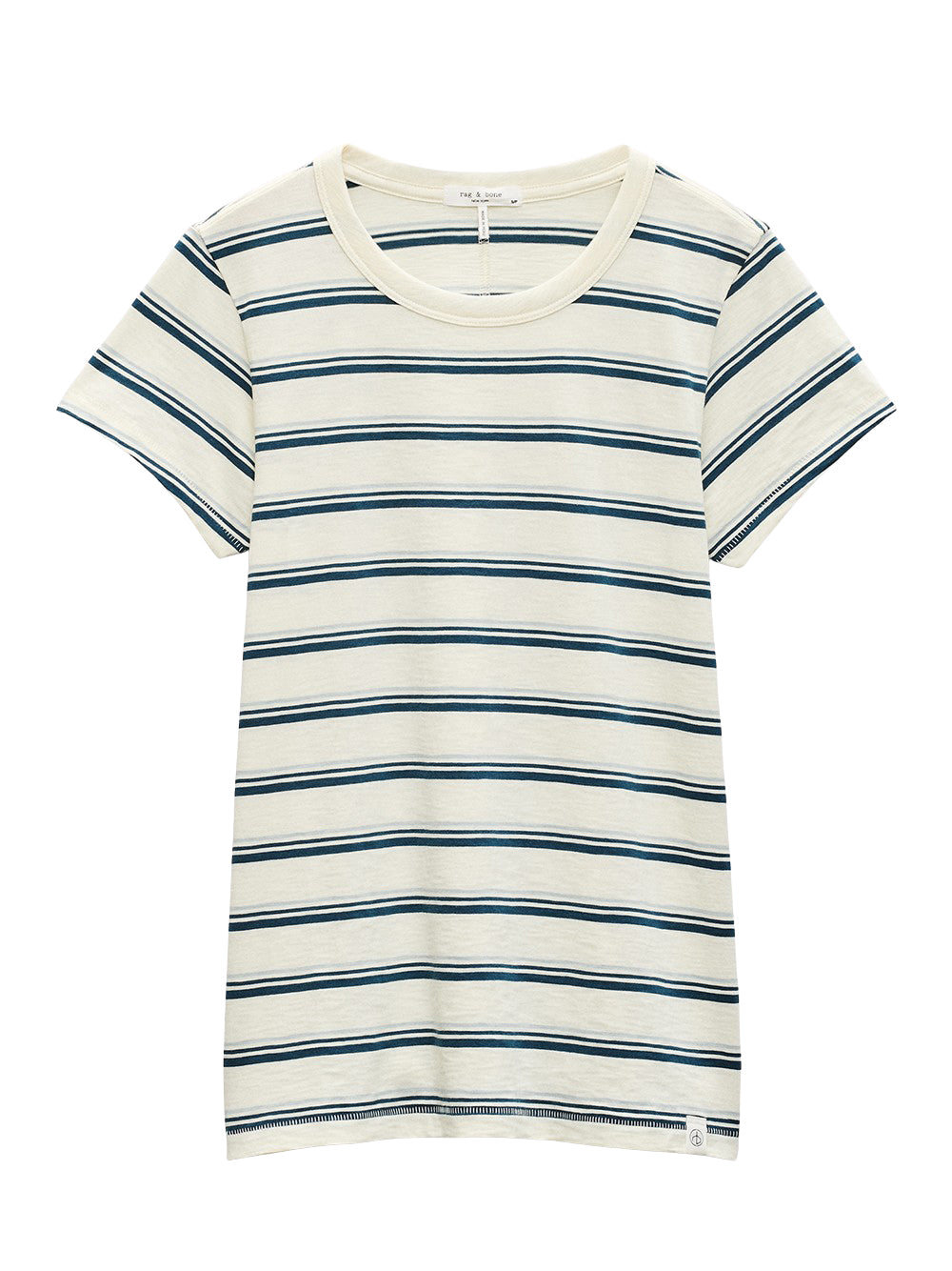The Slub Stripe Tee (Ivory Blue Multi)